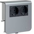 SL20080900D1 HAGER Gerätetr. SL20080 2xSTD Dekor alu Produktbild