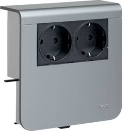 SL20080900D1 HAGER Gerätetr. SL20080 2xSTD Dekor alu Produktbild front M