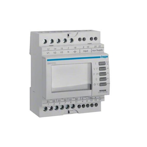 SM101C HAGER Kommunikant REG Mulitifunktionsmessgerät Produktbild Front View L