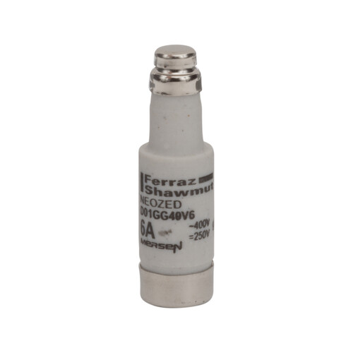 D01GG40V6 MERSEN NEOZED Sicherung D01 400VAC/250VDC 6A gG grün Produktbild Front View L