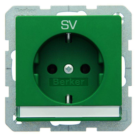 47506013 Berker BERKER Q.1 SSD mit Schriftleiste und Aufdruck SV, grün samt Produktbild