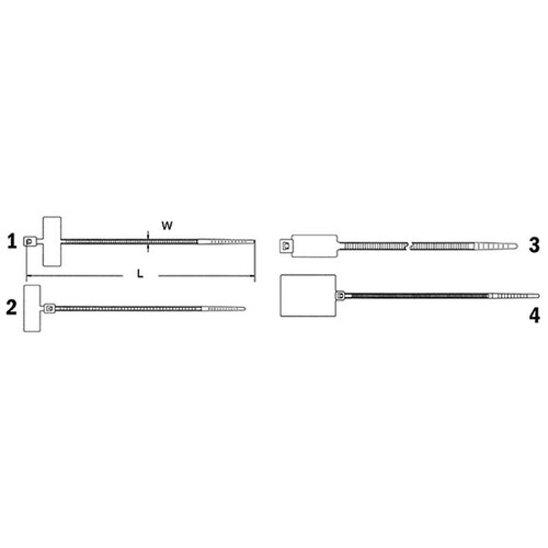 262842 Haupa Kabelbinder mit Beschriftun Natur 130x2,5 Be: 28x20 Produktbild Front View L