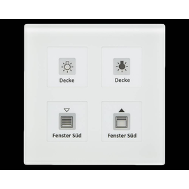 RF-GTT4W.01 MDT KNX RF Funk Glastaster 4-Fach Plus m.Aktor +Temperatursensor ws Produktbild