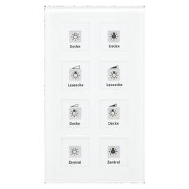 RF-GTT8W.01 MDT KNX RF Funk Glastaster 8-Fach Plus m.Aktor +Temperatursensor ws Produktbild front M