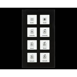 RF-GTT8S.01 MDT KNX RF Funk Glastaster 8-Fach Plus m.Aktor +Temperatursensor sw Produktbild