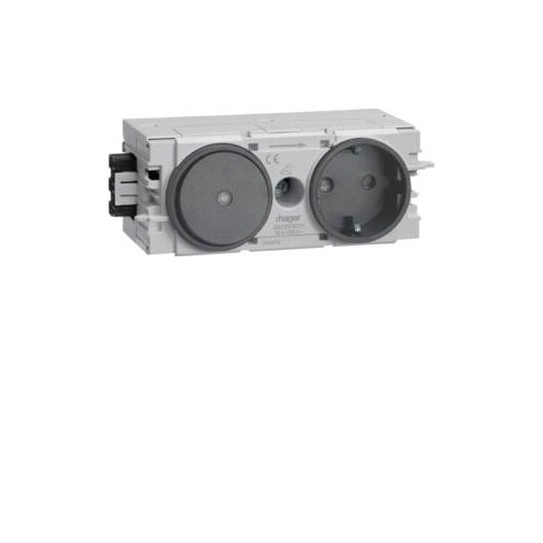 GS11009011 HAGER Kanalsteckdose/Schalter Wago C-Profil gs Produktbild Front View L