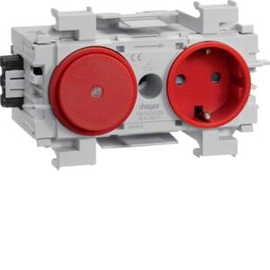 GS11013020 HAGER Kanalsteckdose/Schalter Wago frontrastend rot Produktbild
