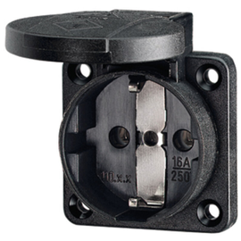 11012 Mennekes MENNEKES Schuko-Anbausteckdose schwarz 16A 2p+E 2 Produktbild front M