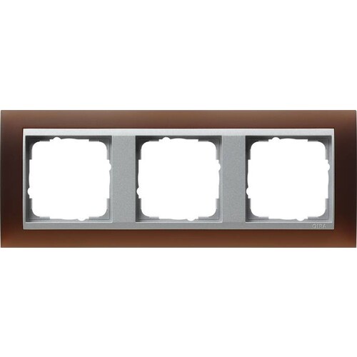 021359 GIRA Abdeckrahmen 3fach für Farbe Alu Gira Event Opak Dunkelbraun Produktbild