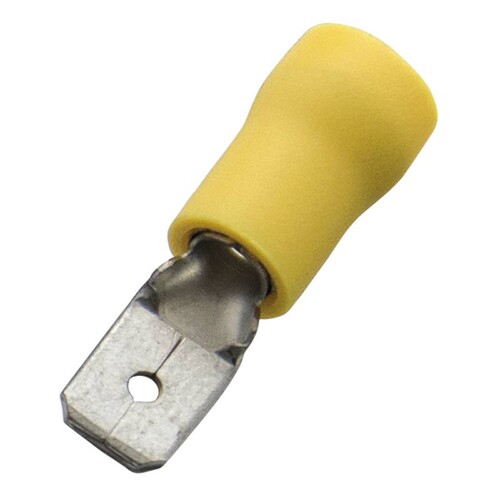 263426 Haupa Flachstecker gelb isoliert 4,0-6,0/6,3x0,8 Nylon Produktbild Front View L