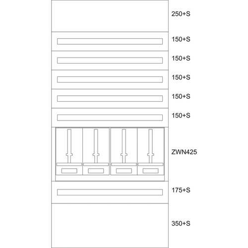 137847 EATON BPZ-MES-TN-1000/20-4Z Zählerverteiler-Montageeinsatz Tirol Produktbild Front View L