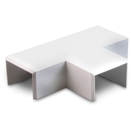 4975 Dietzel ST 16/25-16/16 WS T-Stück Kanal MIK weiß RAL 90 16x25 auf 16x16mm Produktbild front M