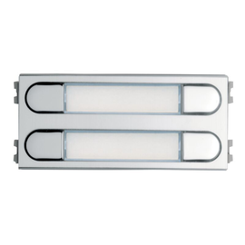 7370 Fermax Skyline Tastenmodul 2 Doppeltaster (4),4+N,silber/chrom,Gr.V Produktbild front M