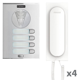 F04864 Fermax CITY KIT, Vier-Familienhaus-Set Türst. UP,silber/c Produktbild front M