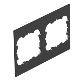 7408252 OBO T4B P3S 9011 Abdeckplatte 2xEK für T4B 110x77mm Polyvinylchlorid g Produktbild front M