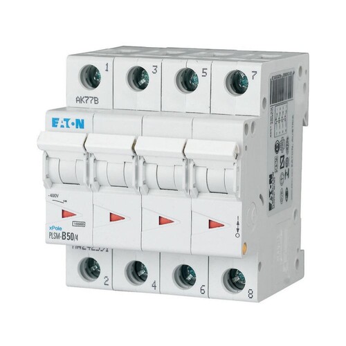 242617 EATON PLSM-C50/4-MW Leitungsschutzschalter 50A 10kA  4-polig Produktbild Front View L