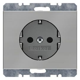 41357004 Berker K.5 SSTD.mit erhöhtem Berührungsschutz, Edelstahl Produktbild front M