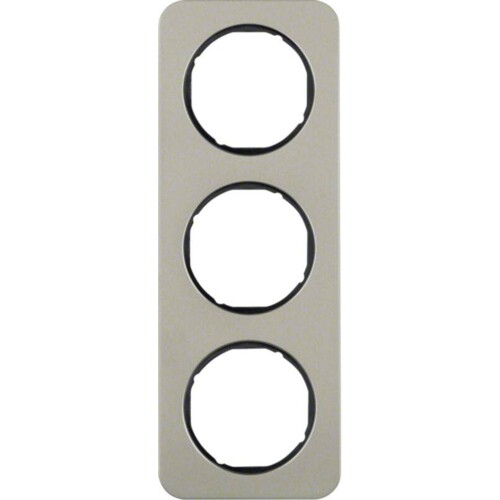 10132104 Berker R.1 Rahmen 3fach Edelstahl/schwarz Produktbild