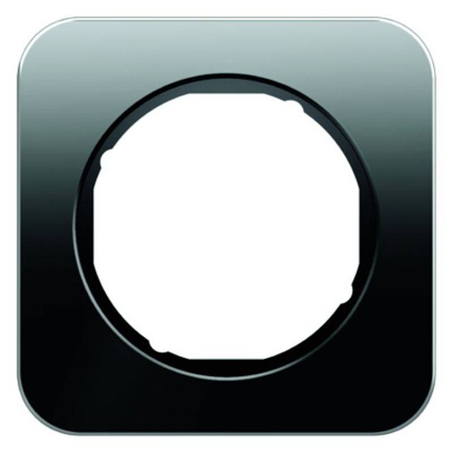 10112116 Berker R.1 Rahmen 1fach Glas schwarz Produktbild