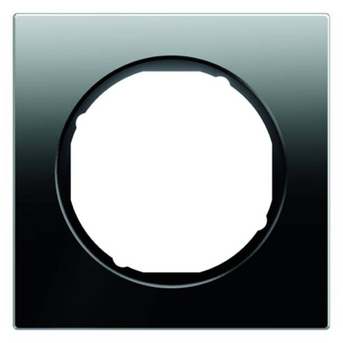 10112216 Berker R.3 Rahmen 1fach Glas schwarz Produktbild