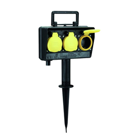 394.175 Bachmann Gartensteckdose m. Erdspieß 3 Steckdosen Produktbild front M
