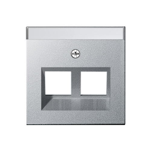 264026 GIRA Abdeckung BSF Modular Jack 30° 2fach System 55 Farbe Alu Produktbild Front View L