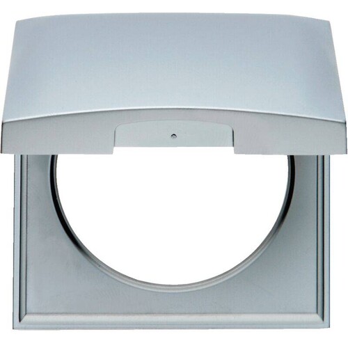 918282528 BERKER INTEGRO Pure Rahmen 1fach mit Klappdeckel chrom matt Produktbild Front View L