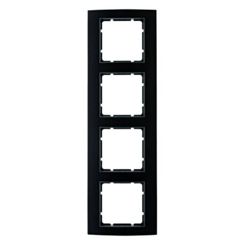 10143005 BERKER B.3 Rahmen 4fach schwarz/anthrazit Produktbild Front View L