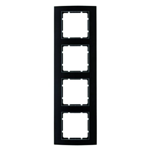 10143005 BERKER B.3 Rahmen 4fach schwarz/anthrazit Produktbild
