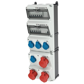 950003 Mennekes MENNEKES Steckdosen-Kombi AMAXX 5 4xSSTD 3x16/5 I Produktbild front M
