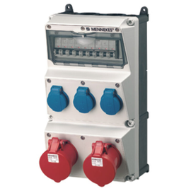 930015 Mennekes MENNEKES Steckdosen-Kombi AMAXX 3 3xSSTD, 2x32/5, Produktbild front M