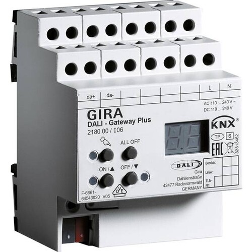 218000 Gira KNX/EIB  Dali Gateway Plus Produktbild Front View L