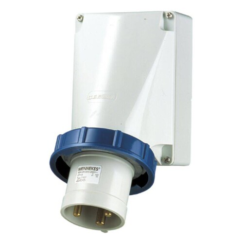 1107 Mennekes MENNEKES CEE-Wandgerätestecker 63A 3p 230V 6h IP6 Produktbild Front View L