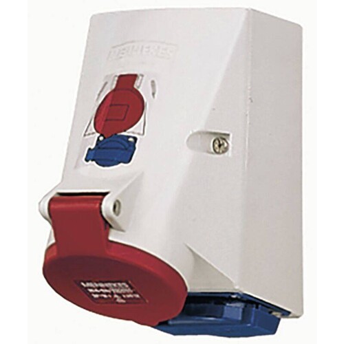 1650 Mennekes MENNEKES Doppelbox CEE/SCHUKO+Sicherung 1xSSTD 1x16/5 400 V Produktbild Front View L