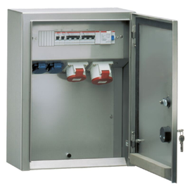 83744 Mennekes MENNEKES Edelstahl AP Kombi 2xSSTD 1x16/5 1x32/5 +Abs. Produktbild front M