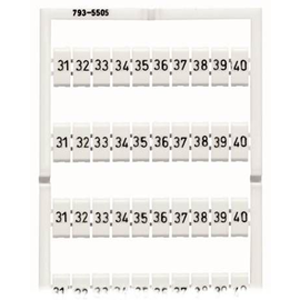 793-5505 WAGO WMB Multibeschriftung Zahlen 31-40 (1VP=5 Karten = 10 Streifen Produktbild