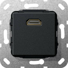 567010 GIRA HDMI Kabelpeitsche Einsatz Schwarz matt Produktbild