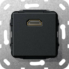 566910 GIRA HDMI Gender Changer Einsatz Schwarz matt Produktbild
