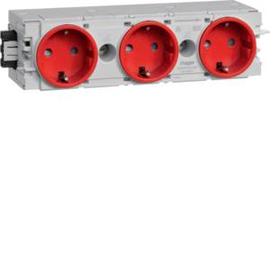 GS30003020 Hager Steckdose 3-fach für Kabelkanal C-Profil rot RAL3020 Produktbild