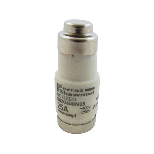 D02GG40V25 MERSEN NEOZED Sicherung D02 400VAC/250VDC 25A gG gelb Produktbild Front View L