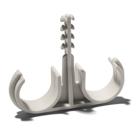 30270 Schnabl Doppelsteckschelle mit Rohrabstand DSA 25-32 hellgrau Produktbild front M