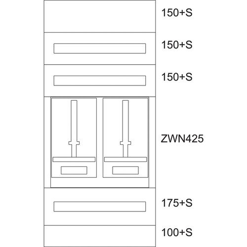 137799 Eaton BPZ-MES-TN-600/12-2Z Zählerverteiler-Montageeinsatz Tirol Produktbild Front View L