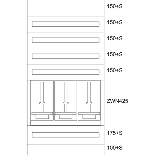 137821 Eaton BPZ-MES-TN-800/15-3Z Zählerverteiler-Montageeinsatz Tirol Produktbild Front View L