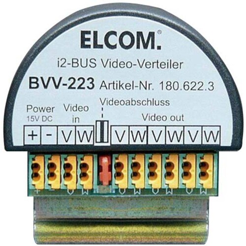 180.622.3 Elcom BVV-223 Video-Verteiler 3 Ausgänge für UP-Dose Produktbild Front View L