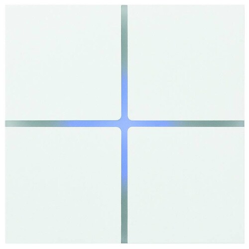 202-04 BASALTE KNX Sentido aluminium Abdeckung 4fach polarweiß Produktbild Front View L