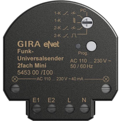 545300 GIRA Funk Universalsender Mini 2fach Gira eNet Produktbild Front View L