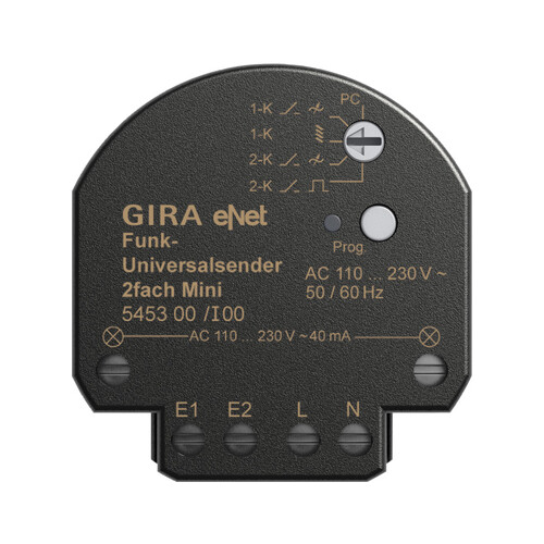 545300 GIRA Funk Universalsender Mini 2fach Gira eNet Produktbild Front View L