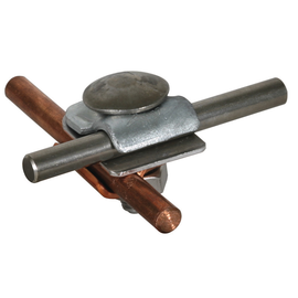 390267 DEHN MMV-Klemme Cu-St/tZn f. Rd 6-8mm m. Flachrundschraube u. Mutter Produktbild front M