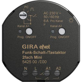 542500 GIRA Funk Schalt Tastaktor Mini 2fach Gira eNet Produktbild