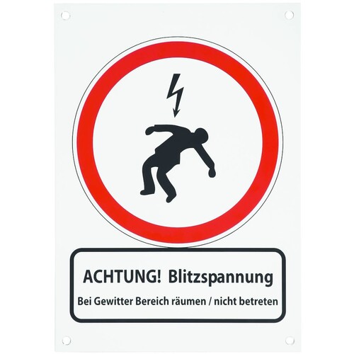 480698 DEHN Hinweisschild 210x297x0,7mm Ausf.D/E Achtung Blitzsp./Attention Lig. Produktbild